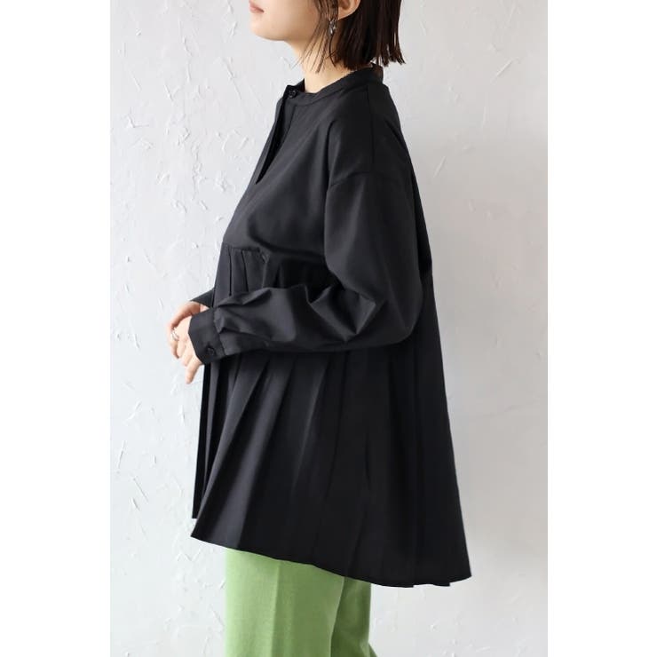 プリーツ切替バンドカラーシャツ | BONJOUR SAGAN | 詳細画像5 