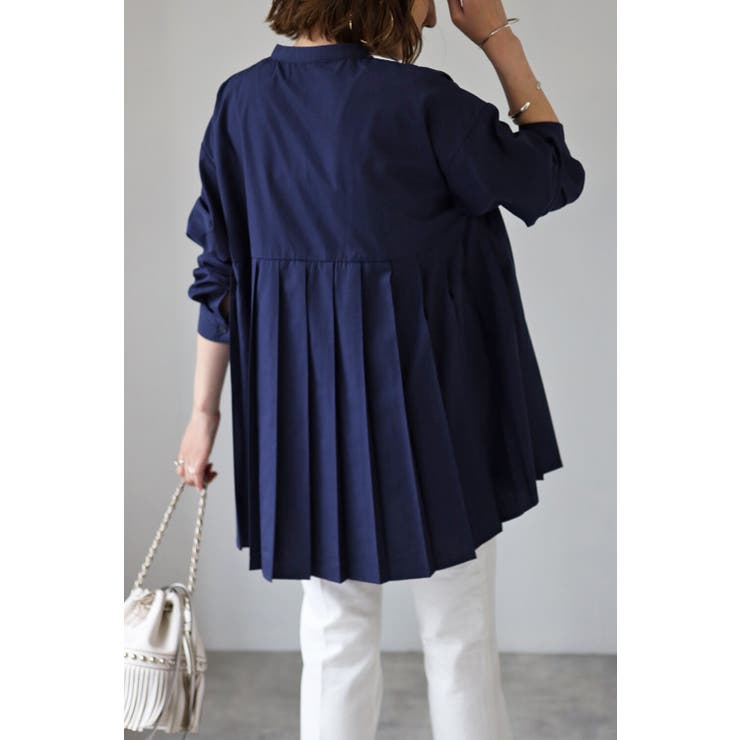 プリーツ切替バンドカラーシャツ | BONJOUR SAGAN | 詳細画像9 