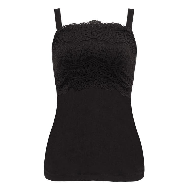 ブラック | はくだけ簡単マドレーヌカップ綿混ブラキャミ２４ | BRADELIS NEW YORK