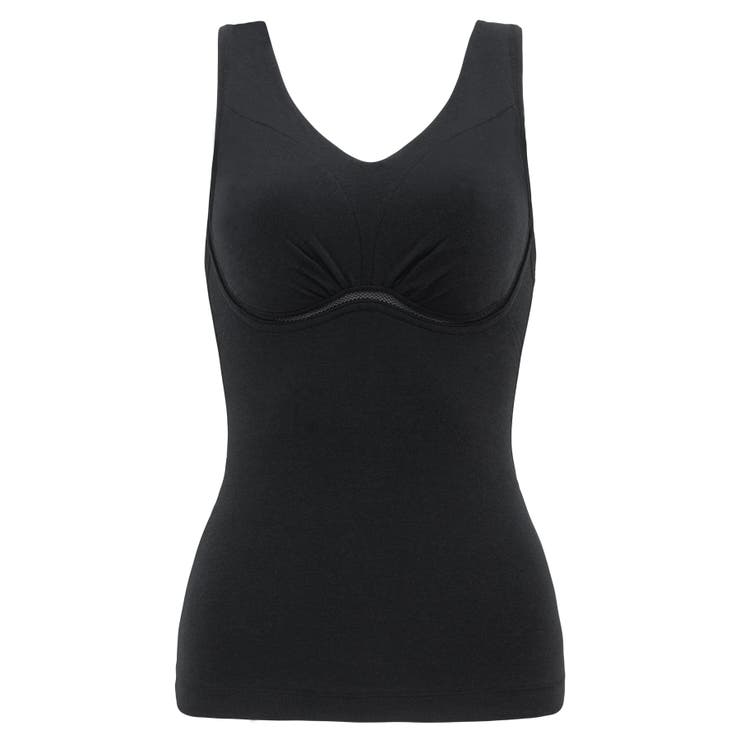 ブラック | ゆきねえ３６５綿混モアらく快適フルカップブラキャミ２４ | BRADELIS NEW YORK