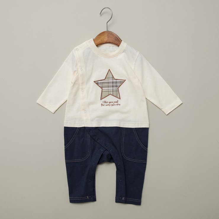 10:ネイビー | 【おそろい】長袖カバーオール | ブランシェス