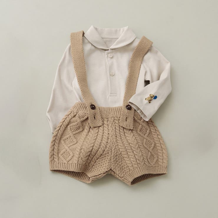 ブラウン | ニットサロペット＋ボディースーツセット | ブランシェス