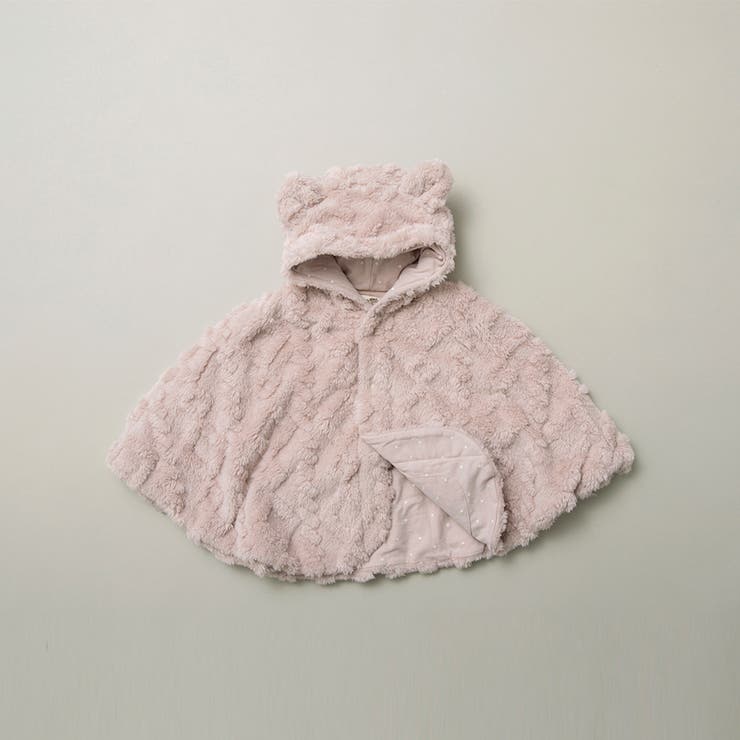 ライトベージュ | 【ベビー】ケーブル柄ケープ | ブランシェス