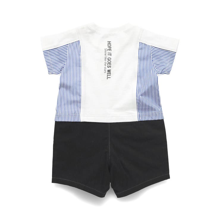 【キッズとリンクコーデ】異素材切り替え半袖カバーオール | ブランシェス | 詳細画像12 