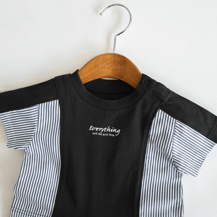 【キッズとリンクコーデ】異素材切り替え半袖カバーオール | ブランシェス | 詳細画像14 