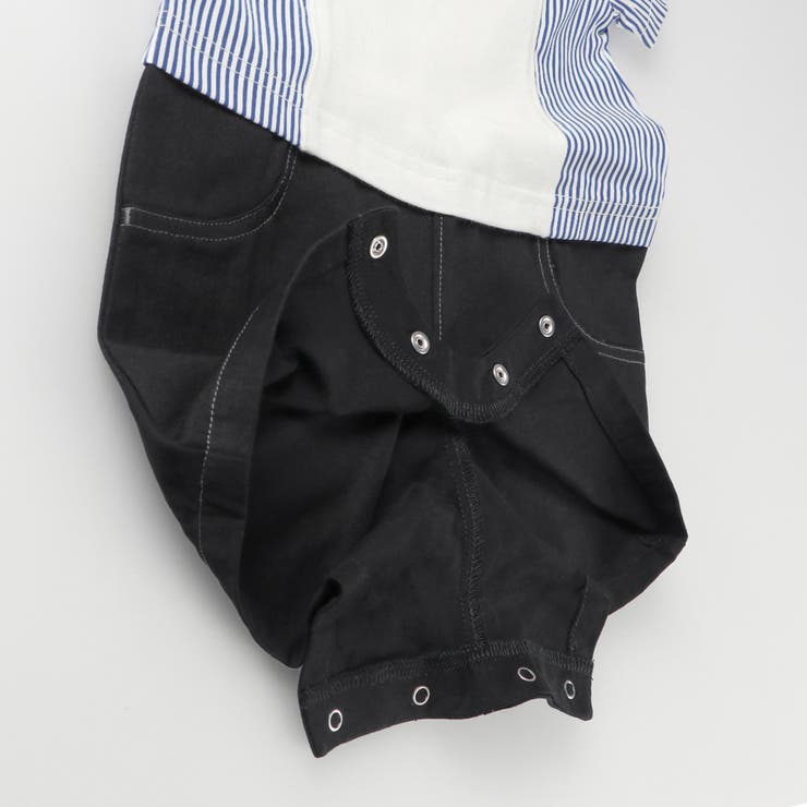 【キッズとリンクコーデ】異素材切り替え半袖カバーオール | ブランシェス | 詳細画像8 