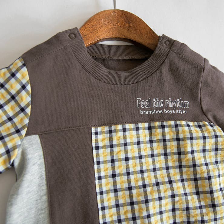 【おそろい】異素材切り替え半袖カーバーオール | ブランシェス | 詳細画像13 