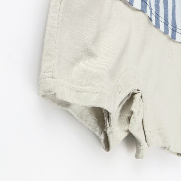 【おそろい】異素材切り替え半袖カーバーオール | ブランシェス | 詳細画像7 