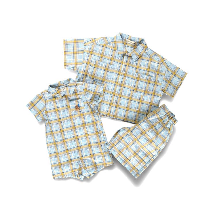 【おそろい】ぽこぽこ／サッカーチェック柄半袖カバーオール | ブランシェス | 詳細画像11 