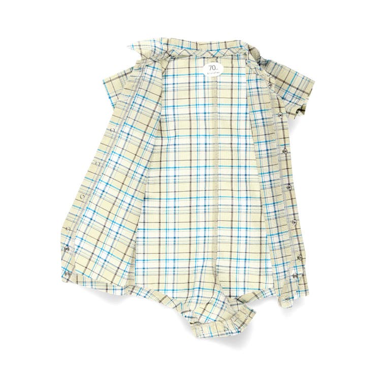 【おそろい】ぽこぽこ／サッカーチェック柄半袖カバーオール | ブランシェス | 詳細画像2 