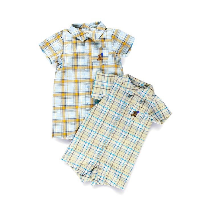 【おそろい】ぽこぽこ／サッカーチェック柄半袖カバーオール | ブランシェス | 詳細画像8 