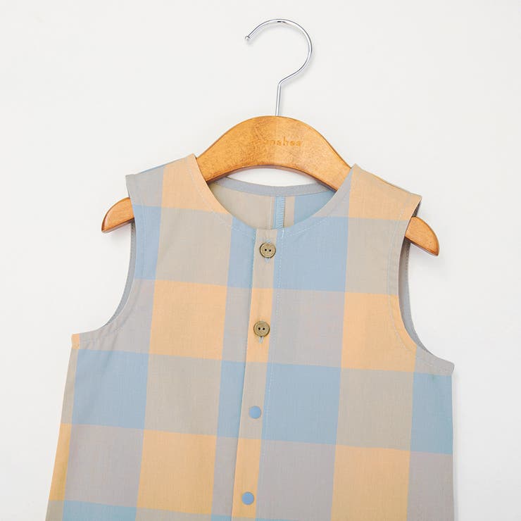 【おそろい】ブロックチェックカバーオール | ブランシェス | 詳細画像3 