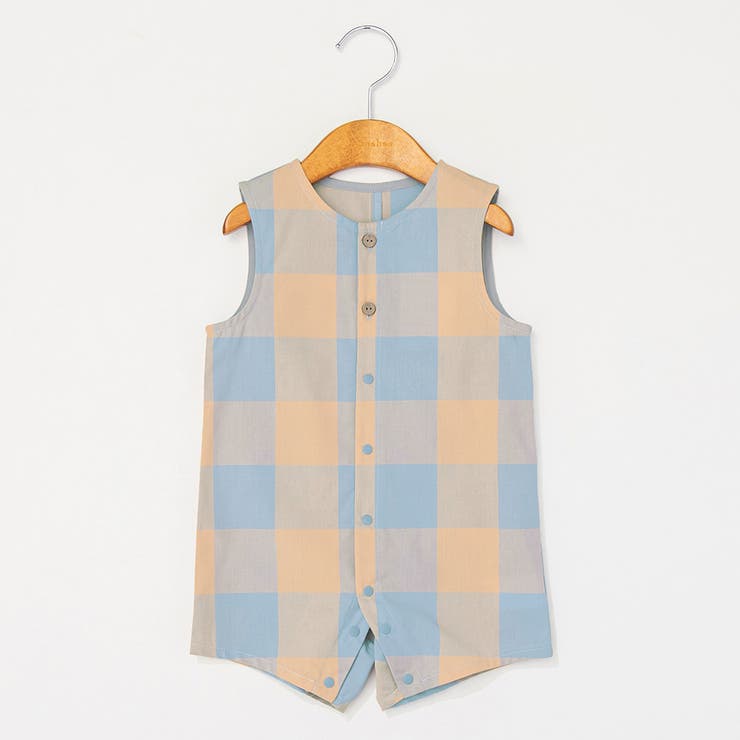 ピンク | 【おそろい】ブロックチェックカバーオール | ブランシェス