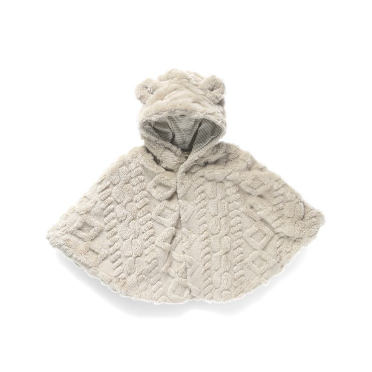 ライトベージュ | 【ベビー】ケーブル柄ケープ | ブランシェス