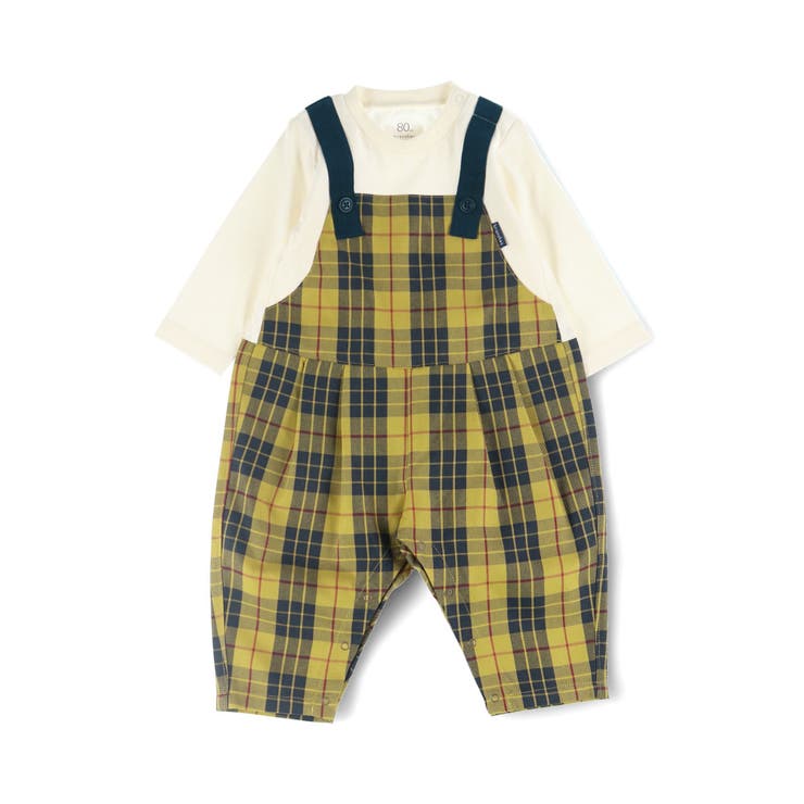 イエロー | 【おそろい】チェック柄カバーオール | ブランシェス