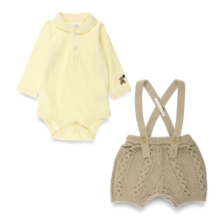 ニットサロペット＆衿付きボディスーツ | ブランシェス | 詳細画像2 