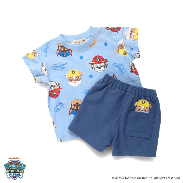 ブルー | 【PAW PATOROL（パウ パトロール）】総柄プリント半袖Tシャツ＆ボトムス… | ブランシェス