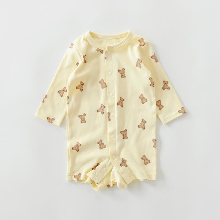 クリーム | 総柄プリントカバーオール | ブランシェス