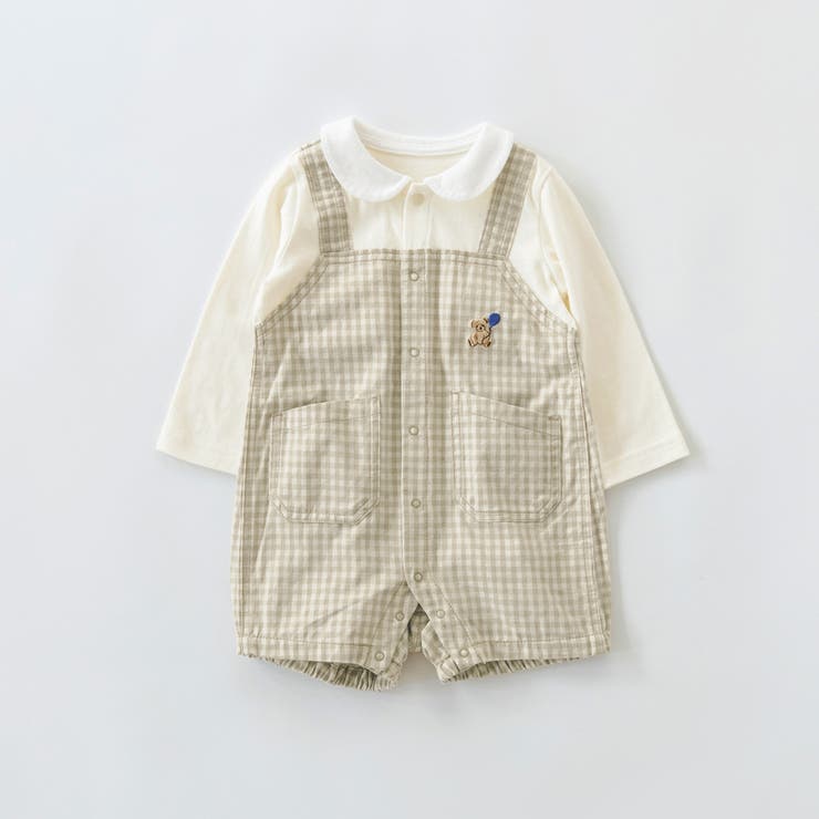 【ベビー】サロペットドッキング風長袖カバーオール | ブランシェス | 詳細画像2 