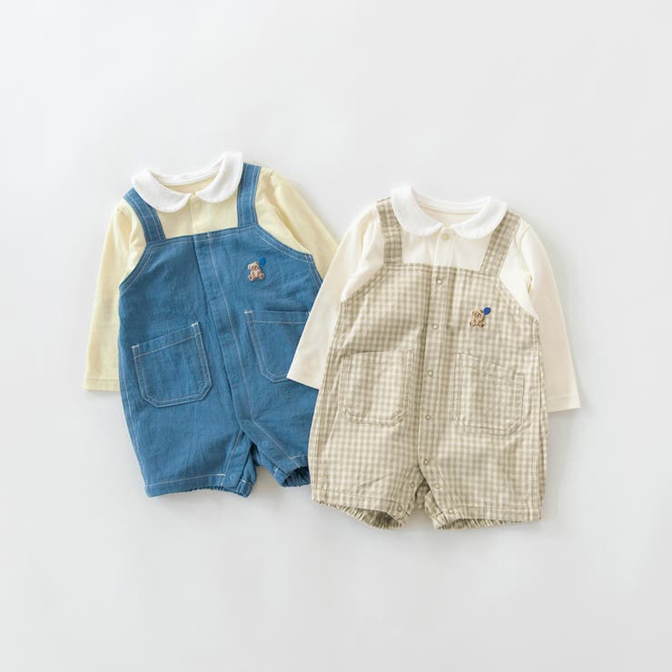 【ベビー】サロペットドッキング風長袖カバーオール | ブランシェス | 詳細画像4 