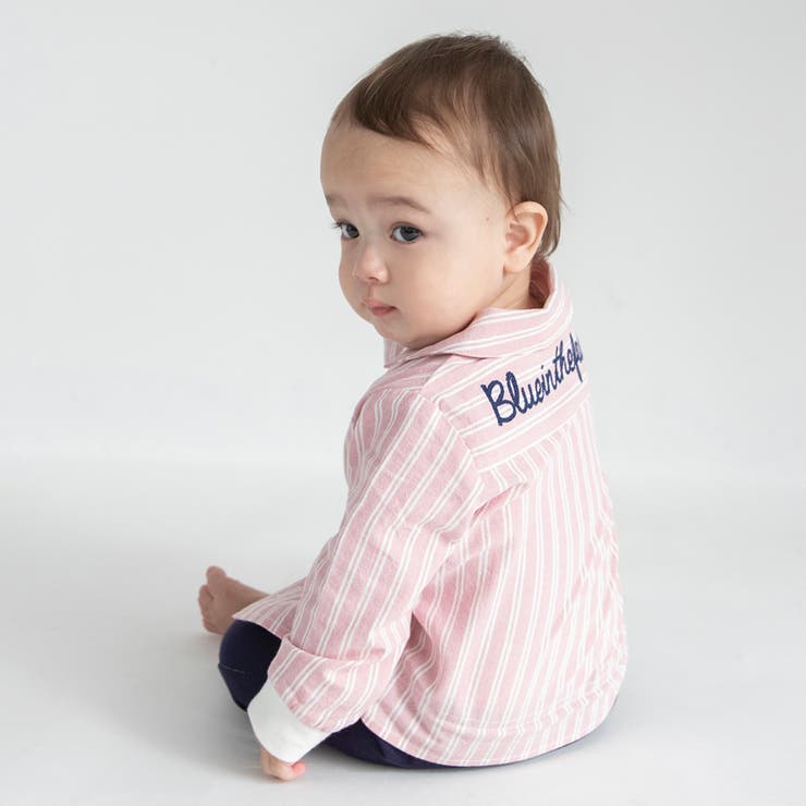 【おそろい】ストライプ柄ロゴ刺しゅう長袖カバーオール | ブランシェス | 詳細画像15 