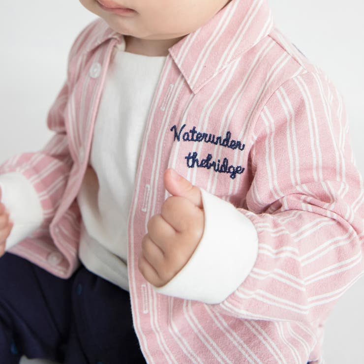 【おそろい】ストライプ柄ロゴ刺しゅう長袖カバーオール | ブランシェス | 詳細画像17 