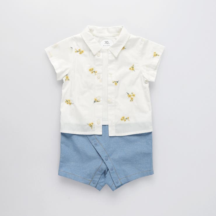 【おそろい】花刺しゅうカバーオールベビー ベビー小物 小花柄 | ブランシェス | 詳細画像2 