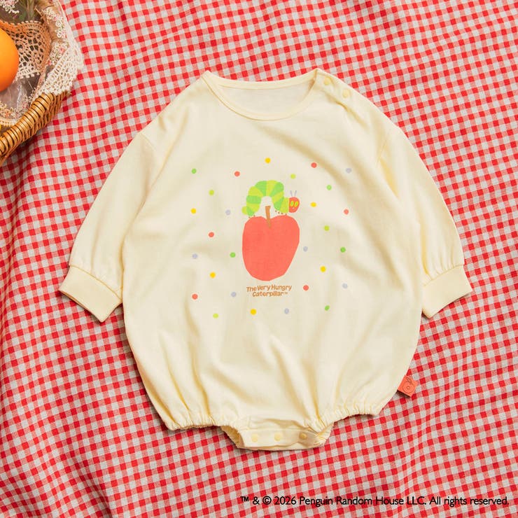 クリーム | 【絵本コラボ はらぺこあおむし】ふんわり優しい天竺カバーオール ベビー | ブランシェス