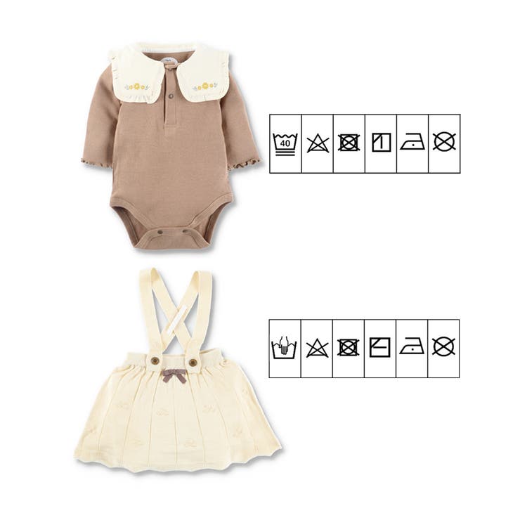 【ベビー】サスペンダー付きニットスカート+ボディスーツセット | ブランシェス | 詳細画像14 