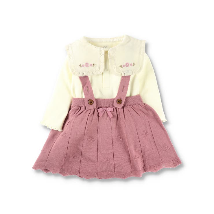 【ベビー】サスペンダー付きニットスカート+ボディスーツセット | ブランシェス | 詳細画像15 