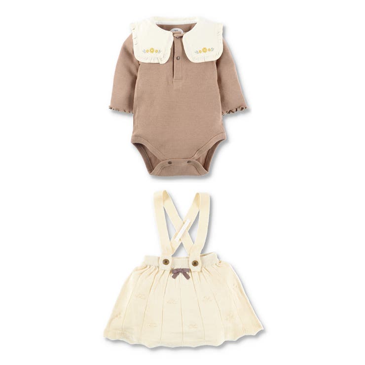 【ベビー】サスペンダー付きニットスカート+ボディスーツセット | ブランシェス | 詳細画像2 