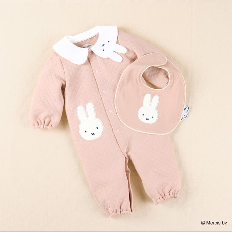 ベビー/miffy/ミッフィー】衿モチーフ長袖キルト2WAYオール[品番