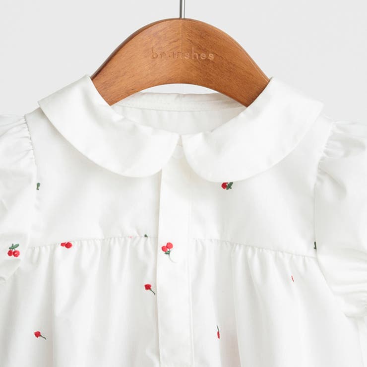 【ベビー/おそろい】チェリー刺しゅう半袖ブラウス+ブルマセット | ブランシェス | 詳細画像3