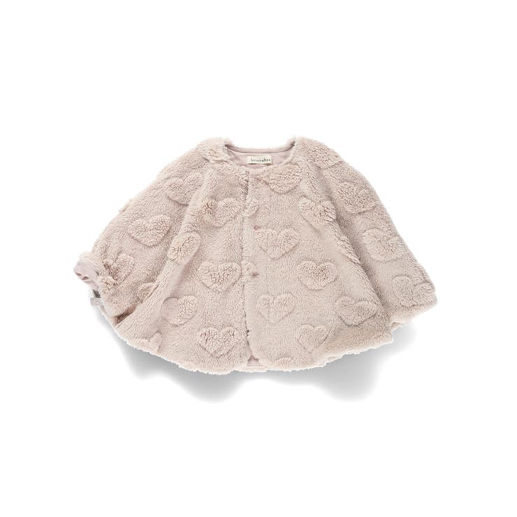 ピンクベージュ | ハート柄ボアケープ | ブランシェス