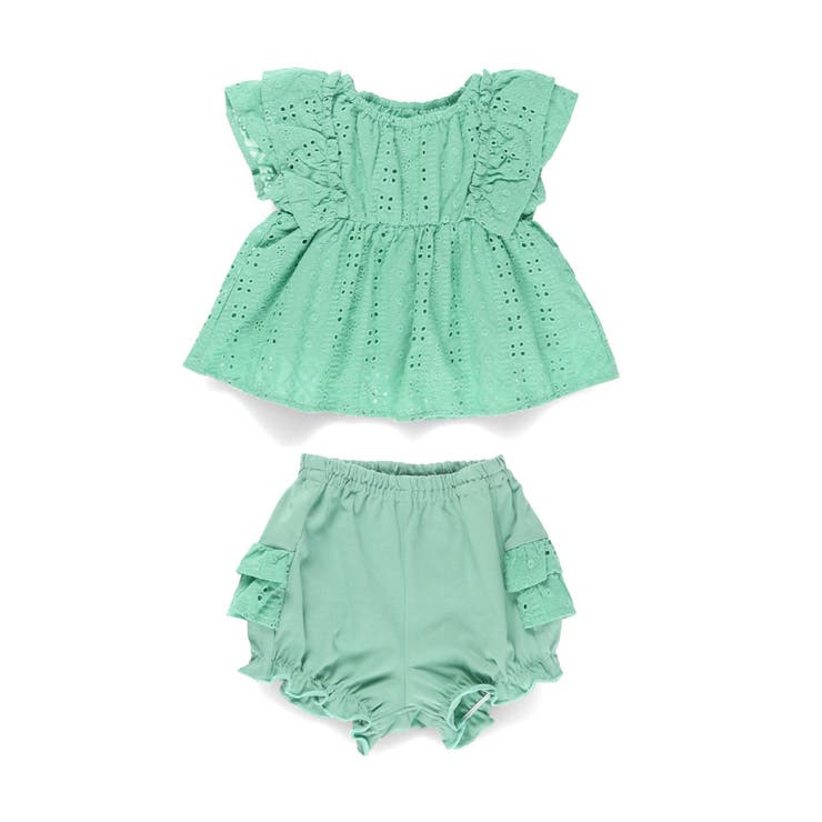 【キッズとおそろい】スカラップ刺繍トップス＆ボトムスセット 夏 | ブランシェス | 詳細画像14 