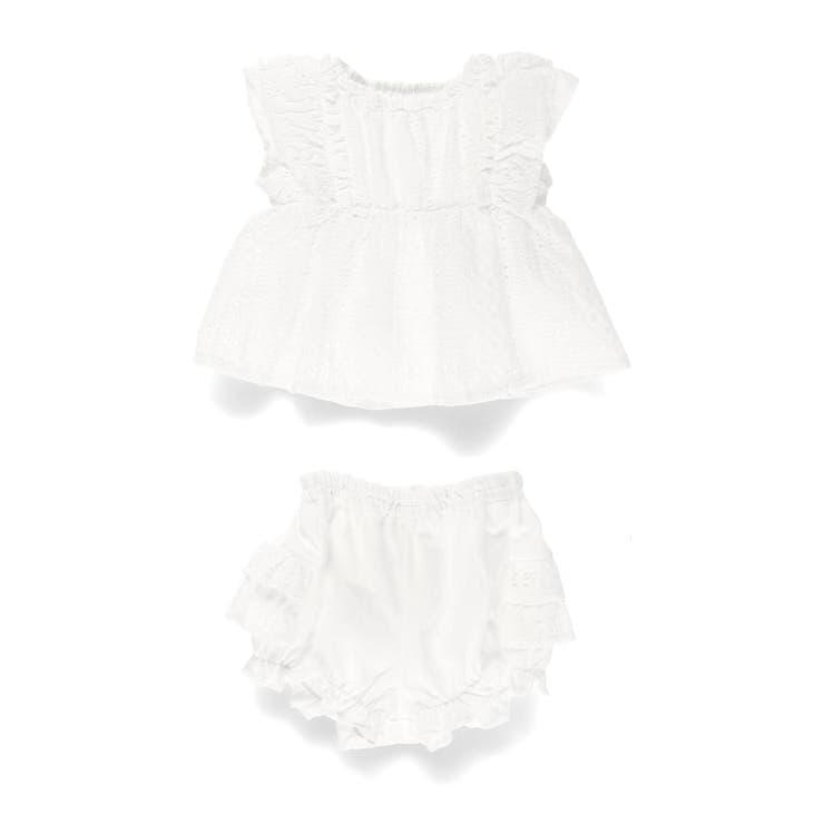 【キッズとおそろい】スカラップ刺繍トップス＆ボトムスセット 夏 | ブランシェス | 詳細画像3 