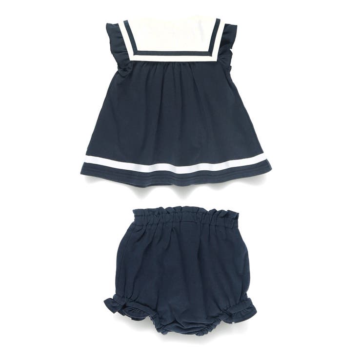 【おそろい】セーラー襟トップス&ボトムスセット ボーダー | ブランシェス | 詳細画像16