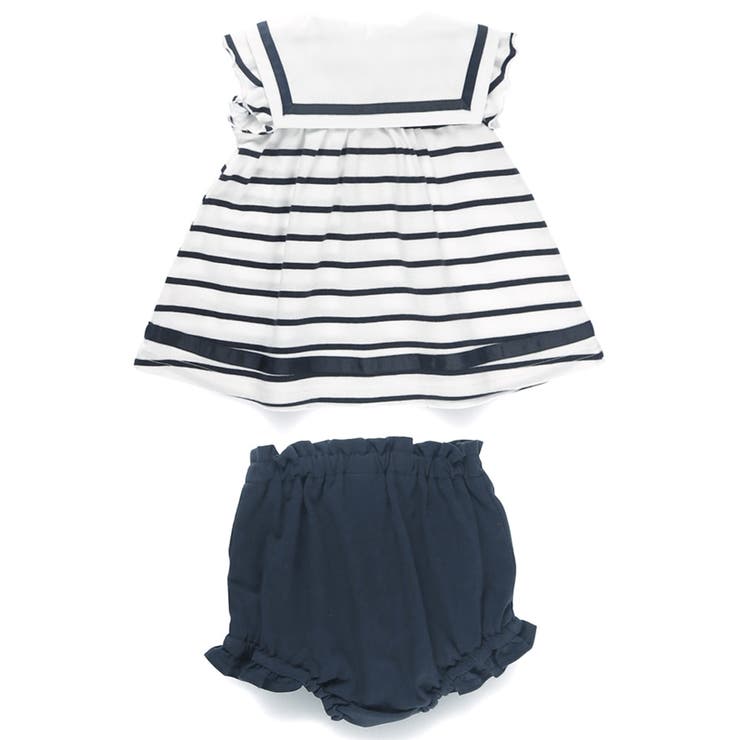 【おそろい】セーラー襟トップス&ボトムスセット ボーダー | ブランシェス | 詳細画像6