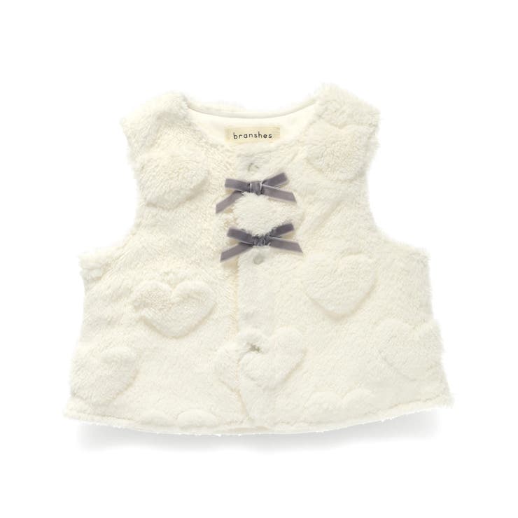 アイボリー | ハート総柄ボアベスト | ブランシェス