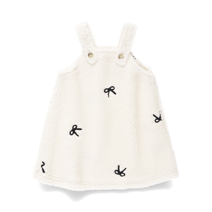 リボン総柄刺しゅうボアジャンパースカート リンクコーデ おそろい | ブランシェス | 詳細画像2 