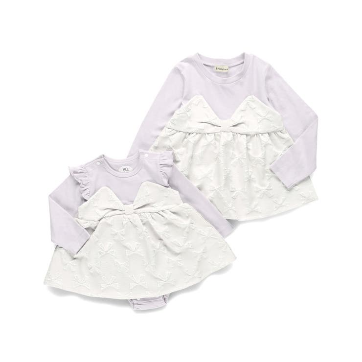 【おそろい】リボン柄ドッキングカバーオール | ブランシェス | 詳細画像10 