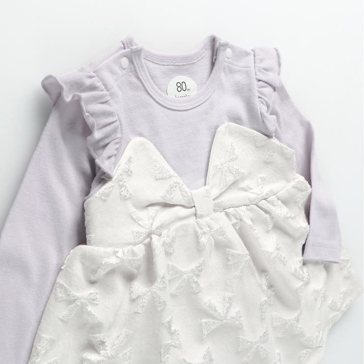 【おそろい】リボン柄ドッキングカバーオール | ブランシェス | 詳細画像2 