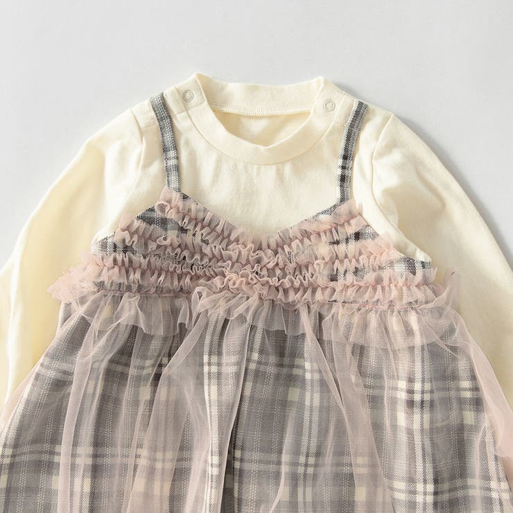 【おそろい】チェック柄ジャンパースカート風カバーオール | ブランシェス | 詳細画像4 