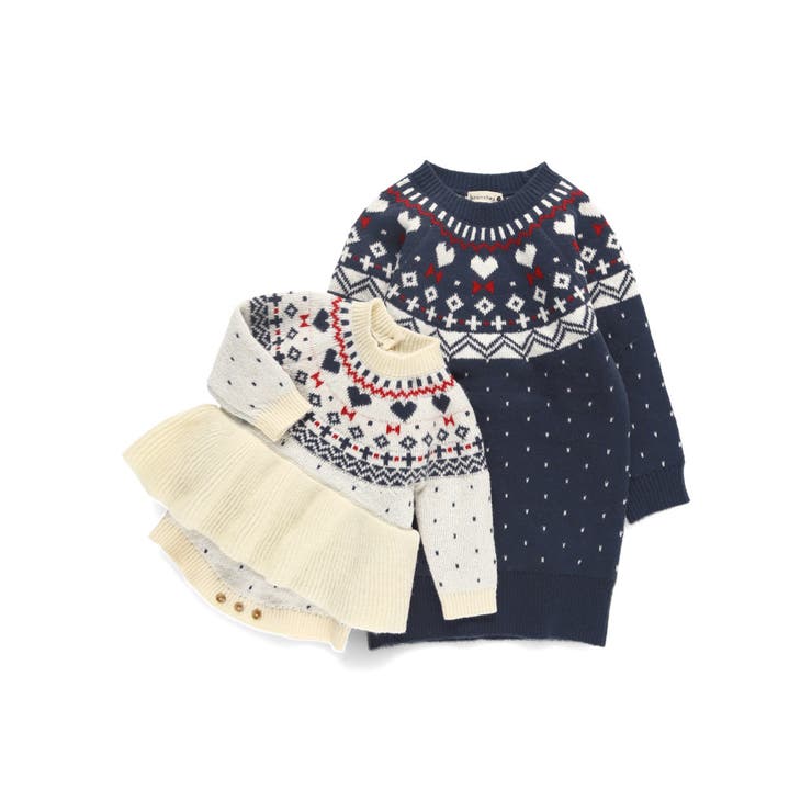 【マシンウォッシャブル】ノルディック風ハート柄カバーオール | ブランシェス | 詳細画像11 