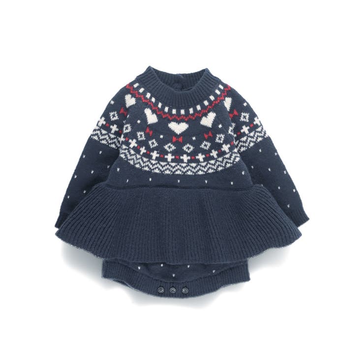 【マシンウォッシャブル】ノルディック風ハート柄カバーオール | ブランシェス | 詳細画像13 