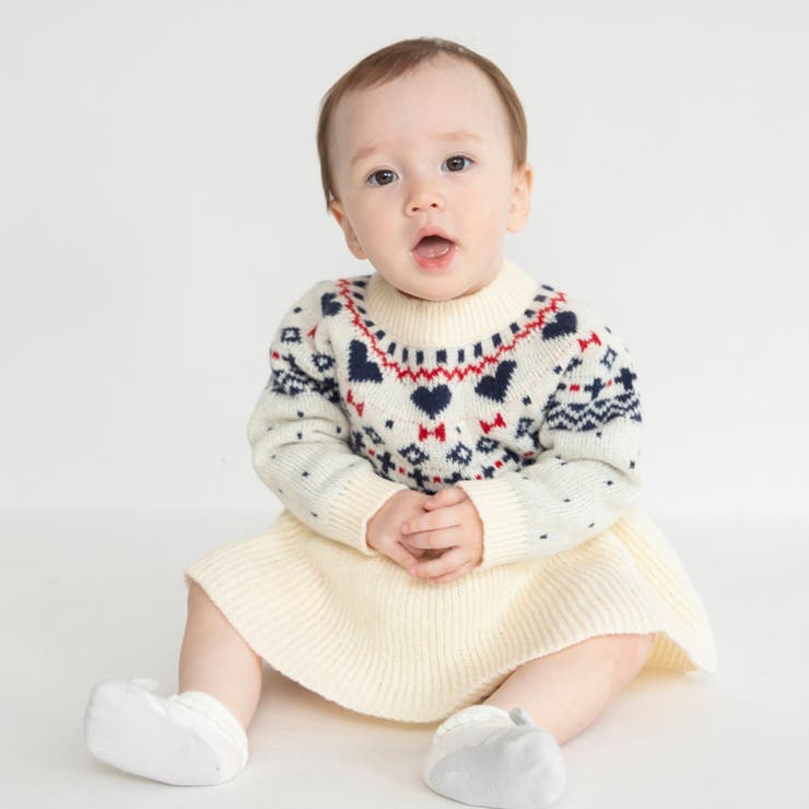 【マシンウォッシャブル】ノルディック風ハート柄カバーオール | ブランシェス | 詳細画像3 