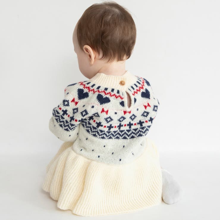 【マシンウォッシャブル】ノルディック風ハート柄カバーオール | ブランシェス | 詳細画像4 