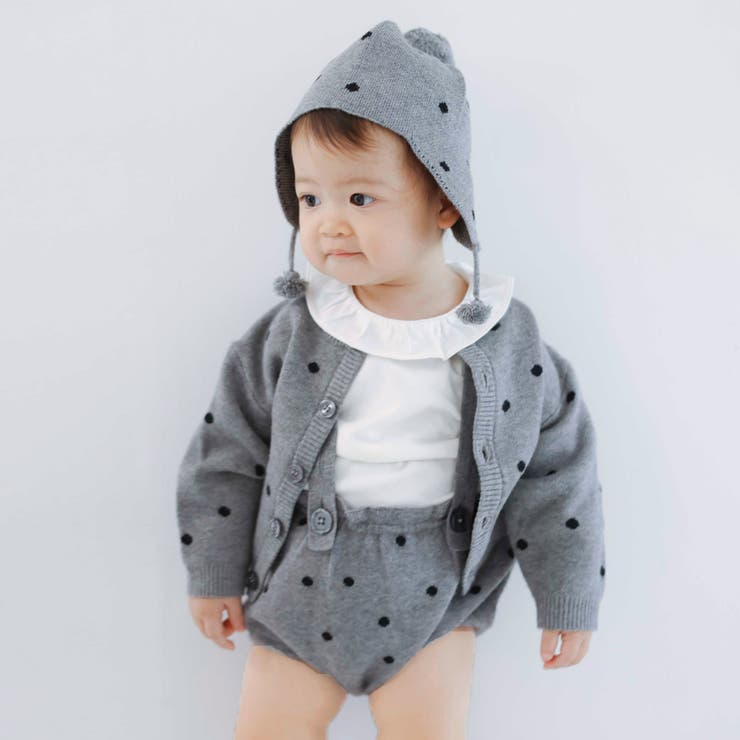 【WEB先行】【b.+A】金子綾/ベビー ニット カーディガン おそろい | ブランシェス | 詳細画像1 