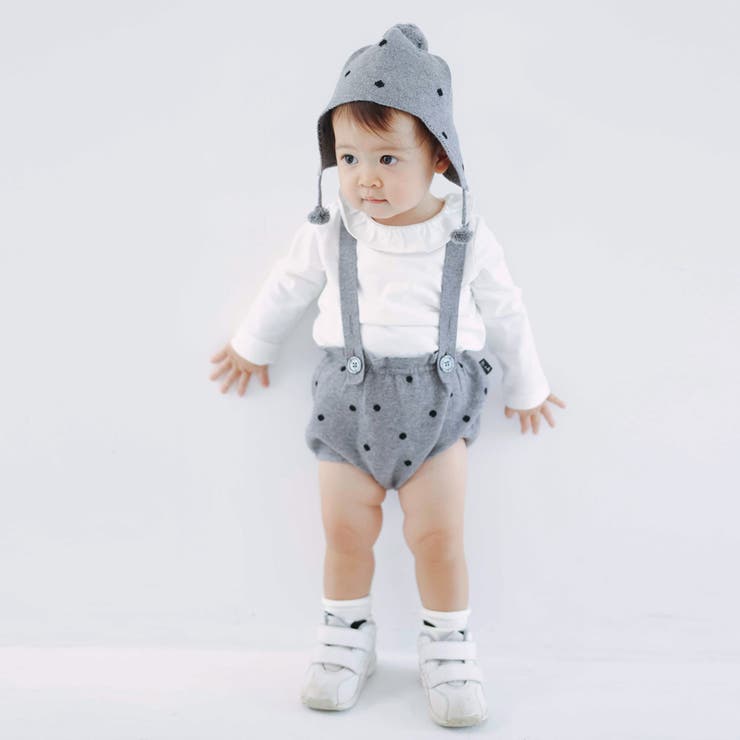 杢グレー | 【WEB先行】【b.+A】金子綾/ベビー ニット ブルマ | ブランシェス