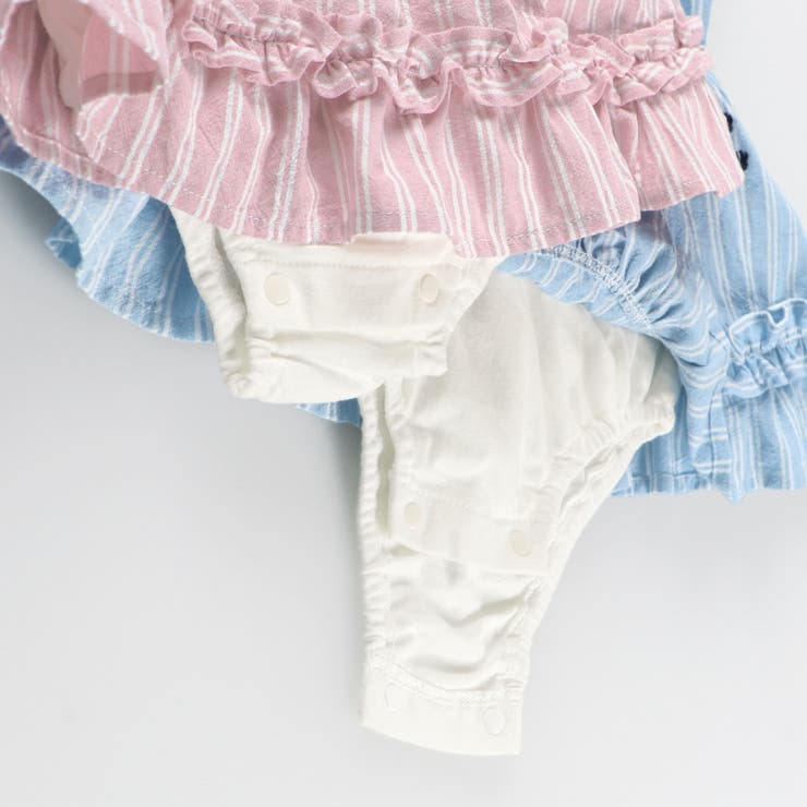 【おそろい】ストライプ柄ロゴ刺しゅうカバーオール | ブランシェス | 詳細画像15 